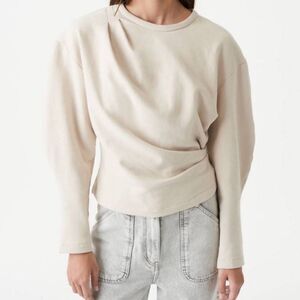 IRO venika long sleeve gathered shirt in ivory